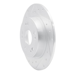 Honda CR-Z Brake Rotor (1) - Rear Left - R1 Concepts - Drilled & Slotted - Silver - 2016